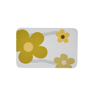 <b>Kitchen</b> Countertop Absorbent Mat 20x30cm 30x40cm Square Drain Placemat For Dish Drying Splashproof Yellow Green Flower Design - Product Image 5
