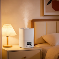 Humidificateur d'air silencieux à brume fraîche avec affichage numérique, commande tactile facile, fonction de désinfection ultrasonique pour chambre et bureau