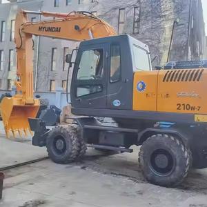 Máquina de alta potencia Hyundai 210W-7 210W-9 Excavadora de ruedas 21 toneladas Construcción de segunda mano Original Corea en stock - Product Image 5