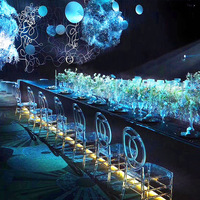 Chaises en résine acrylique transparente personnalisées, empilables, portables, pour hôtel, fête, mariage, banquet, événement, salle à manger extérieure, style moderne