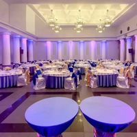 Table ronde pour extérieur, 10 places, banquet, mariage, événement, fête, table ronde pliable de 6 pieds et 72 pouces en plastique pour événement