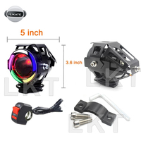 LKT - Faro Delantero LED U7 de 5 Pulgadas con Ojo de Ángel para Motocicleta, Lámpara Delantera para Bicicleta, Motocicleta, Coche, Luz de Trabajo, Luz Antiniebla