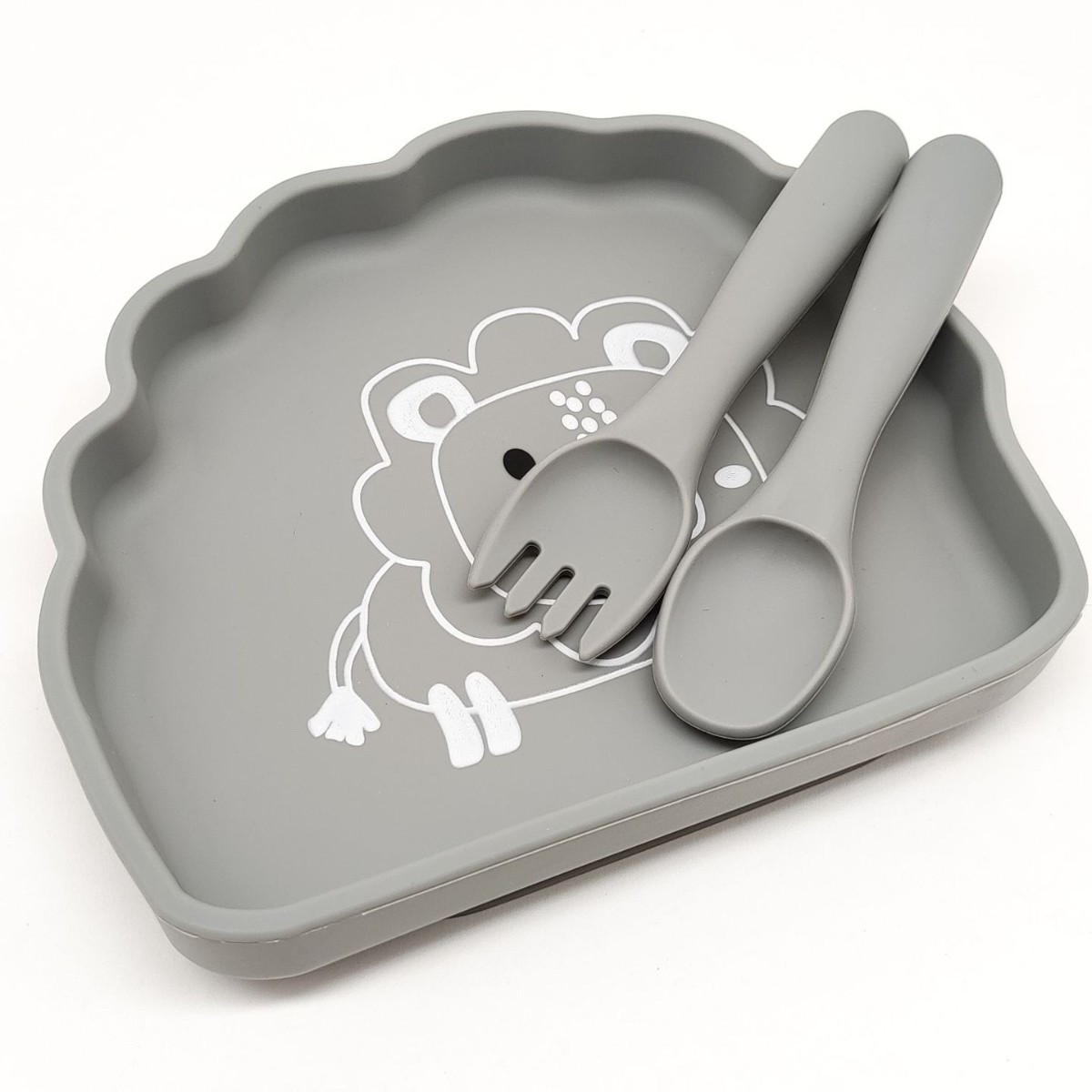 Assiette Lion, Gris froid
