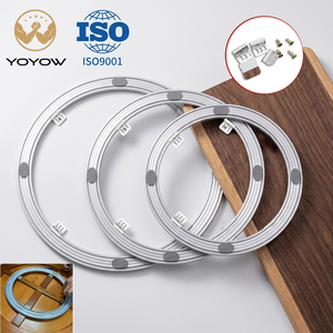 Modern Stainless Steel <b>Swivel</b> Plate Rotating <b>Table</b> Base Round Revolving Track Dining <b>Table</b> Accessory With Mounting Clips - Product Image 1