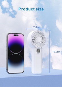 Nouveau ventilateur portable d'été 2025 à affichage numérique, recharge USB haute vitesse, refroidissement par air, mini ventilateur de poche - Product Image 5
