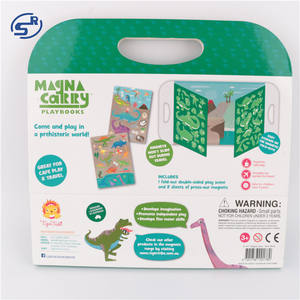Préscolaire bricolage Puzzles éducatifs ouvert réutilisable autocollant livres magnétique <span class=keywords><strong>dinosaure</strong></span> jouets pour enfants garçons et filles - Product Image 2
