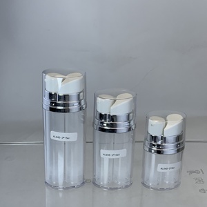 Bouteille vide en PETG à pompe double chambre pour huile visage, 30, 10, 20 ml – Flacons airless doubles pour sérum et lotion - Product Image 1
