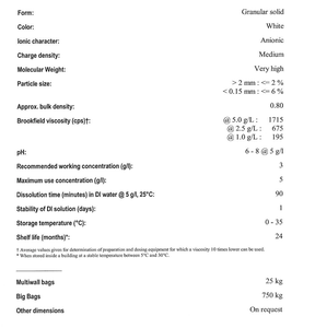 Poliacrilammide (PAM) Anionica di Alta Qualità per Trattamento Acque Industriali e Residui Minerari - Fornitori Cinesi - Product Image 2