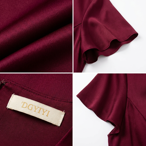 Vestido de Fiesta Personalizado para Tallas Grandes, Vestido de Satén Grueso con Cuello Cruzado y Manga Corta para Mujer, Vestido de Noche para Fiesta de Graduación, Tallas S a 5X - Product Image 3