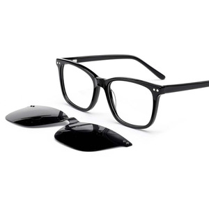 Occhiali con Clip Magnetica in Acetato, Stile Quadrato, Lenti Sfumate Personalizzabili, Produttore OEM ODM - Product Image 1