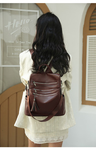 High Quality Women <b>Backpack</b> Purse Fashion Pu Leather <b>Large</b> Designer Travel Bag Ladies Shoulder Bags - Product Image 6