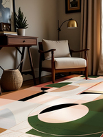 Tapis MAMATI faits main antidérapants à motif géométrique en mélange de laine lavable épaisseur 10 mm pour salon et maison