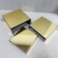 Présentoir de pâtisserie doré en forme de N, simple, pour hôtel restaurant, restauration rapide, support en plexy acrylique pour buffet.