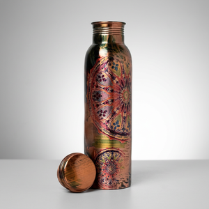 Antique Customize Copper <b>Water</b> <b>Bottle</b> Printed Enamel Pure Leak Proof Copper <b>Water</b> <b>Bottle</b> Business Wedding Gift Premium - Product Image 1