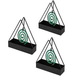 Porta Spirale Antizanzare Nero Triangolare 12x4x15 Cm in Metallo per Uso Interno ed Esterno - Product Image 1