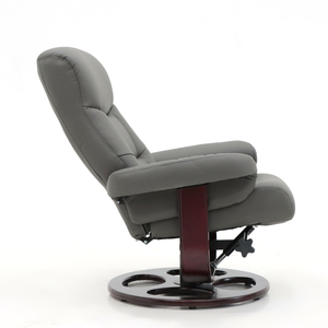Geeksofa Leather Swivel <strong>Chair</strong> <strong>Reclinable</strong> Leisure <strong>Chair</strong> With <strong>Footstool</strong> 8 Points Vibration Massage <strong>and</strong> Heating Functions - Product Image 4