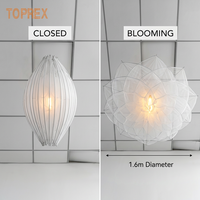 Lumières LED interactives TOPREX en forme de fleur mécanique, lotus bionique suspendu pour la décoration de plafond d'atrium de centre commercial
