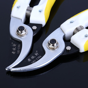 Bypass Pruning Shears Stainless Steel 130mm Yellow White Handle For Gardening Landscaping Trim Diameter 20-30mm - Product Image 2