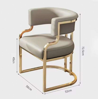 Chaise de salle à manger moderne de luxe léger - Fauteuil en cuir haut de gamme pour hôtel, restaurant, salon, salon de manucure, entrée d'école - Stable