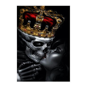 Peinture au diamant 5D DIY, broderie complète, motif <span class=keywords><strong>de</strong></span> femme embrassant un crâne, kits <span class=keywords><strong>de</strong></span> point <span class=keywords><strong>de</strong></span> croix en mosaïque, décoration d'intérieur, 40*50cm, vente en gros - Product Image 1