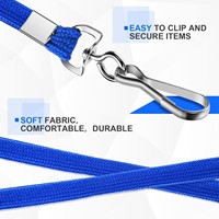 Flat Polyester Lanyard with Swivel Hook Metal Badge Clip Neck Strap for ID Cards Keys Whistle Promotional Gift Event Gear