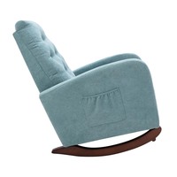 Fauteuil inclinable relaxant pour adultes, fauteuil inclinable à bascule avec base en bois pour salon