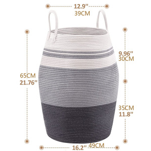 Wholesale 100L Dirty Clothes <b>Basket</b> Cotton Rope <b>Basket</b> for Washing Clothes Dirty Clothes <b>Storage</b> <b>Storage</b> <b>Large</b> Capacity - Product Image 2