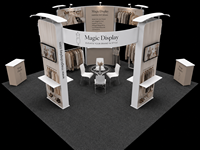Stand d'exposition en tissu tendu 20x20 pieds avec structure en aluminium, installation sans outils, pour salon professionnel