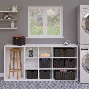 Ensemble de 3 paniers pliables en fibre tissée Melanie de couleur chocolat - Product Image 3