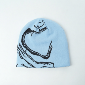 Gorro de punto estampado, versátil, estilo urbano hip-hop, moderno, elegante, jacquard, camuflaje, cuadros, lazos, dibujos animados, playa, 100% - Product Image 1