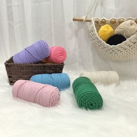 Nouveau Style 100% coton macramé corde 4mm fil coloré tissé à la main pour tricoter à la main teint motif fil fantaisie"