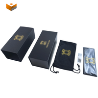 Boîte à lunettes de soleil personnalisée avec couvercle rabattable, ensemble de boîtes en carton rigide, coffret cadeau pour lunettes, kit d'emballage complet d'accessoires