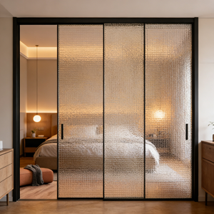 Porte coulissante en aluminium pour chambre à coucher <span class=keywords><strong>GUAPO</strong></span>, double vitrage, verre trempé, durable, isolation phonique, étanche, coupe-vent - Product Image 4
