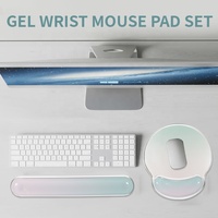 Ensemble de tapis de souris en gel de silicone transparent avec repose-poignets, petit tapis de clavier, impression UV, couleurs personnalisables, utilisation au bureau