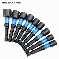 HARDEN Jeu de 9 embouts de tournevis magnétiques en pouces, embouts de tournevis industriels 1/4 x 2 pièces, 5/16 x 3 pièces, 3/8 x 2 pièces, 7/16 x 1 pièce, 1/2 x 1 pièce, outils à main