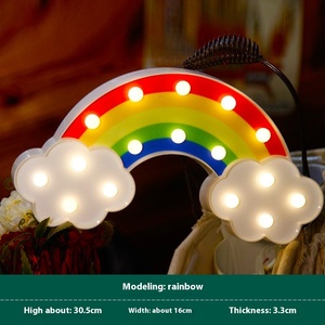 ไฟ LED รูปการ์ตูนรูปนกฟลามิงโกกระบองเพชรรูปดาวห้าแฉกรูปหัวใจสำหรับกลางคืนใช้แบตเตอรี่ไฟตกแต่งคริสต์มาสทำจากพลาสติก - Product Image 6