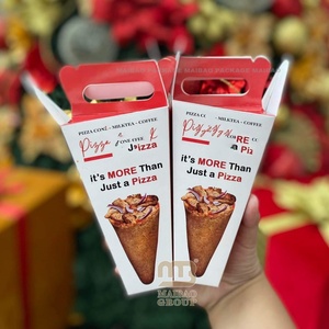 Carton d'emballage de pizza jetable Boîte à pizza portable en carton kraft de produits de boulangerie personnalisés avec logo - Product Image 2