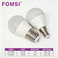 Ampoule LED FOMSI de haute qualité G45 5W 7W Ampoule globe AC 220V Spectre complet Ampoules en gros d'usine