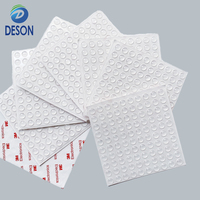 Deson 8x2.5mm Pieds en caoutchouc antidérapants Tampons tampons adhésifs transparents en silicone cylindriques