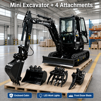 Pengiriman Gratis INFRONT Excavator Kubota 3.5 Ton Crawler Compact Small Digger Mesin Excavator Mini dengan Mesin EPA untuk Rumah