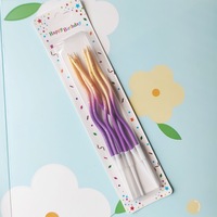 Bougies d'anniversaire courbées sans fumée, rotatives, bicolores, pour gâteaux, bougies de fête colorées pour enfants, Nouvel An - Vente chaude