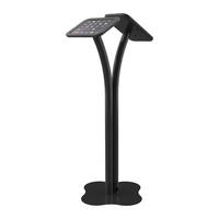 Support de sol universel Double face pour tablette iPad avec doubles boîtiers et serrures, support métallique de conception de tuyau en acier
