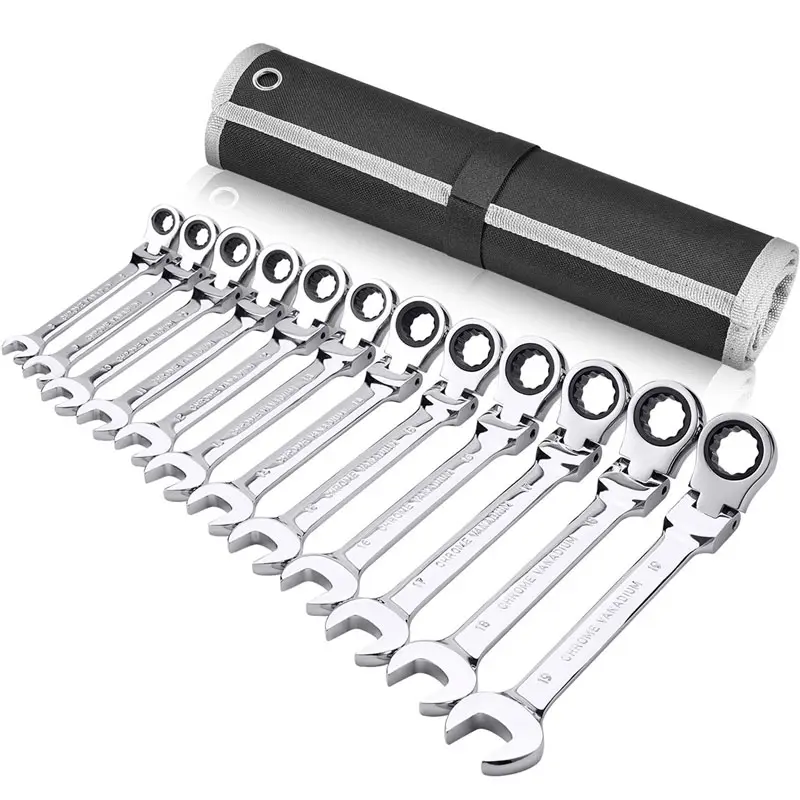 Flexible Ratchet Combination Metric Hand Tools Torque Wrench Multipurpose Lightweight Repair Tool Set