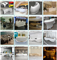 Meuble commercial personnalisé Q505, comptoir de réception spécial, table incurvée organique, comptoir de service, poste de travail sculptural