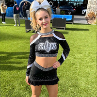 Tenue de cheerleading à manches longues, design extensible, pour entraînement quotidien, compétitions sportives et spectacles, pour femmes