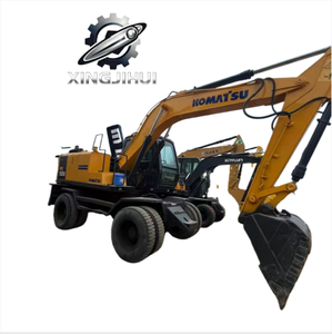 Excavadora usada Komatsu PC150 de 15 toneladas, marca japonesa, con motor Cummins, excavadora de ruedas, segunda mano, tipo crawler mediano, procedente de Japón. - Product Image 1