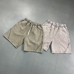 Pantalones cortos de algodón pesado lavado Vintage Unisex ropa de calle holgada uso diario al aire libre pantalones cortos de monopatín directo de fábrica personalizable - Product Image 3