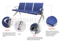 Tianfshan — chaise à trois places, en aluminium, pour station de train, hôpital, hôpital, entrepôt, banc