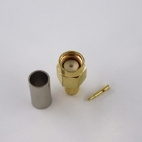 Connecteur coaxial RF à sertir 12.4G SMA mâle pour câble RG58 LMR195 RG142