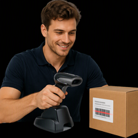 Lecteur de codes-barres portable 1D 2D QR avec interface USB filaire et sans fil, source lumineuse CMOS, numérisation format A4